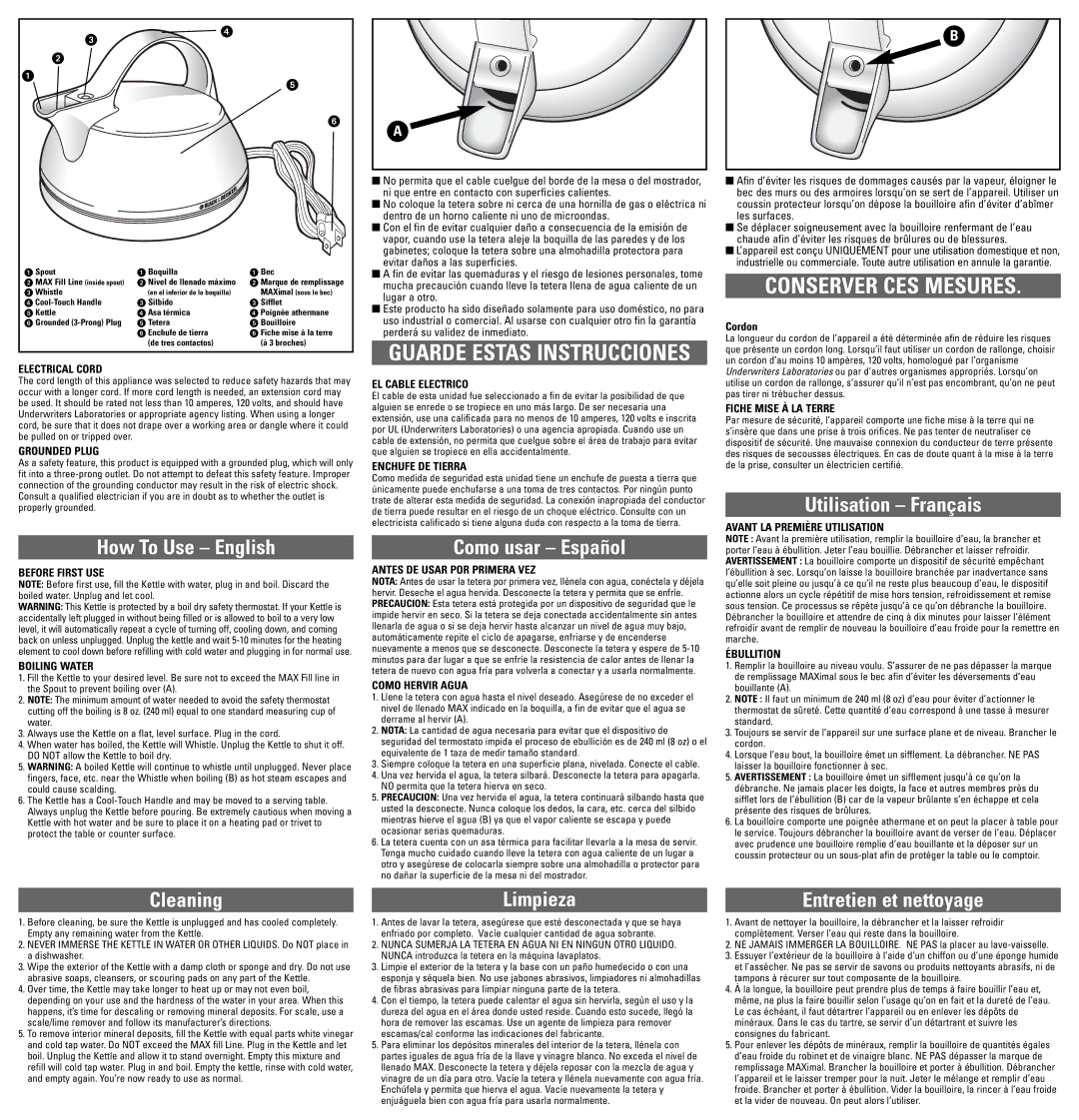 Black & Decker KE1000 user service Conserver CES Mesures 