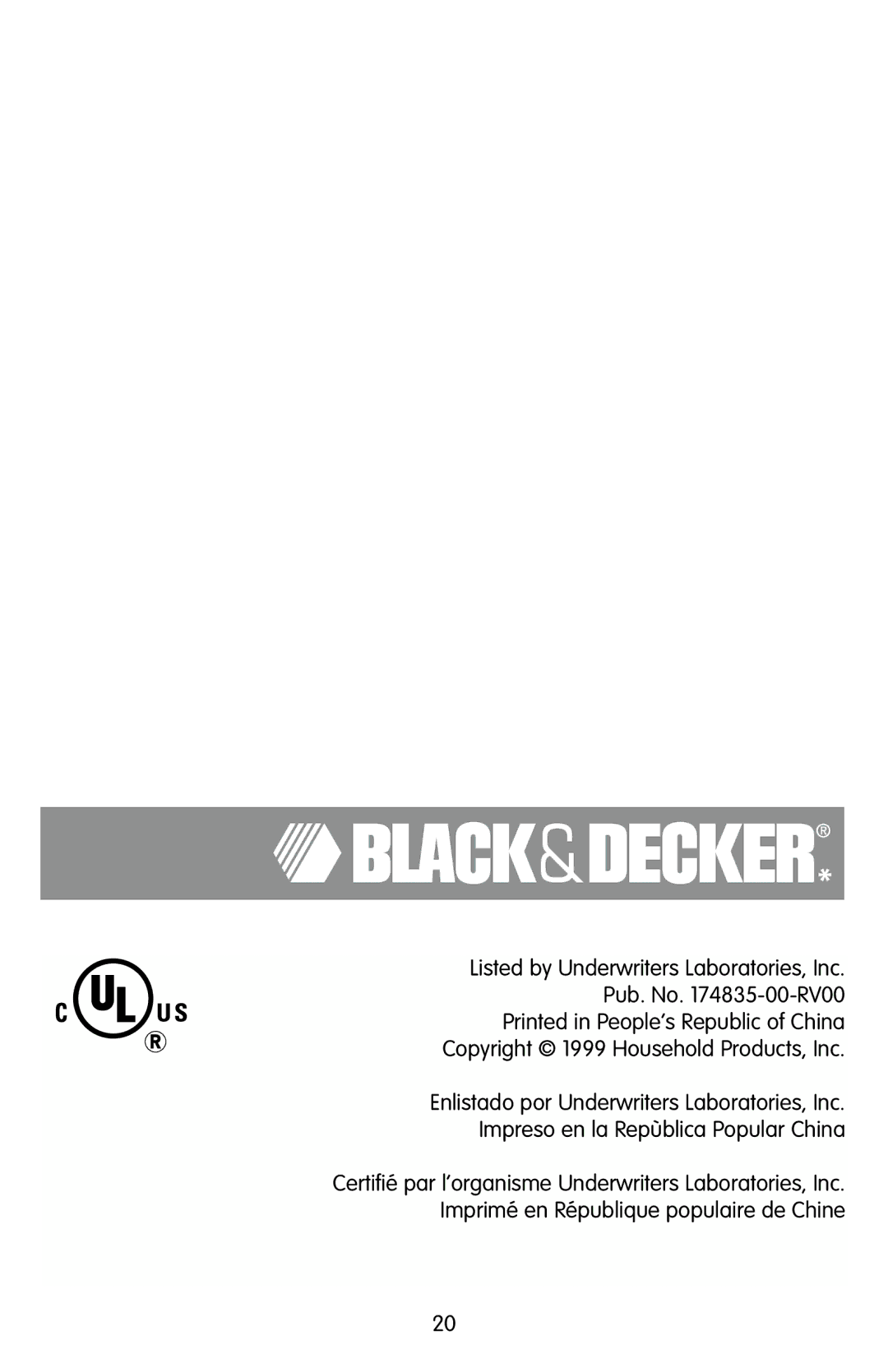 Black & Decker KEC500 manual 