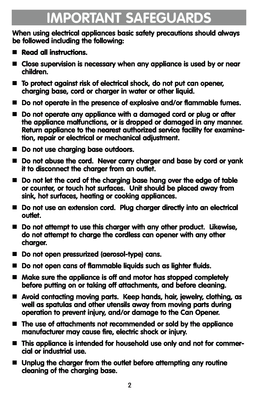 Black & Decker KEC500 manual Important Safeguards 