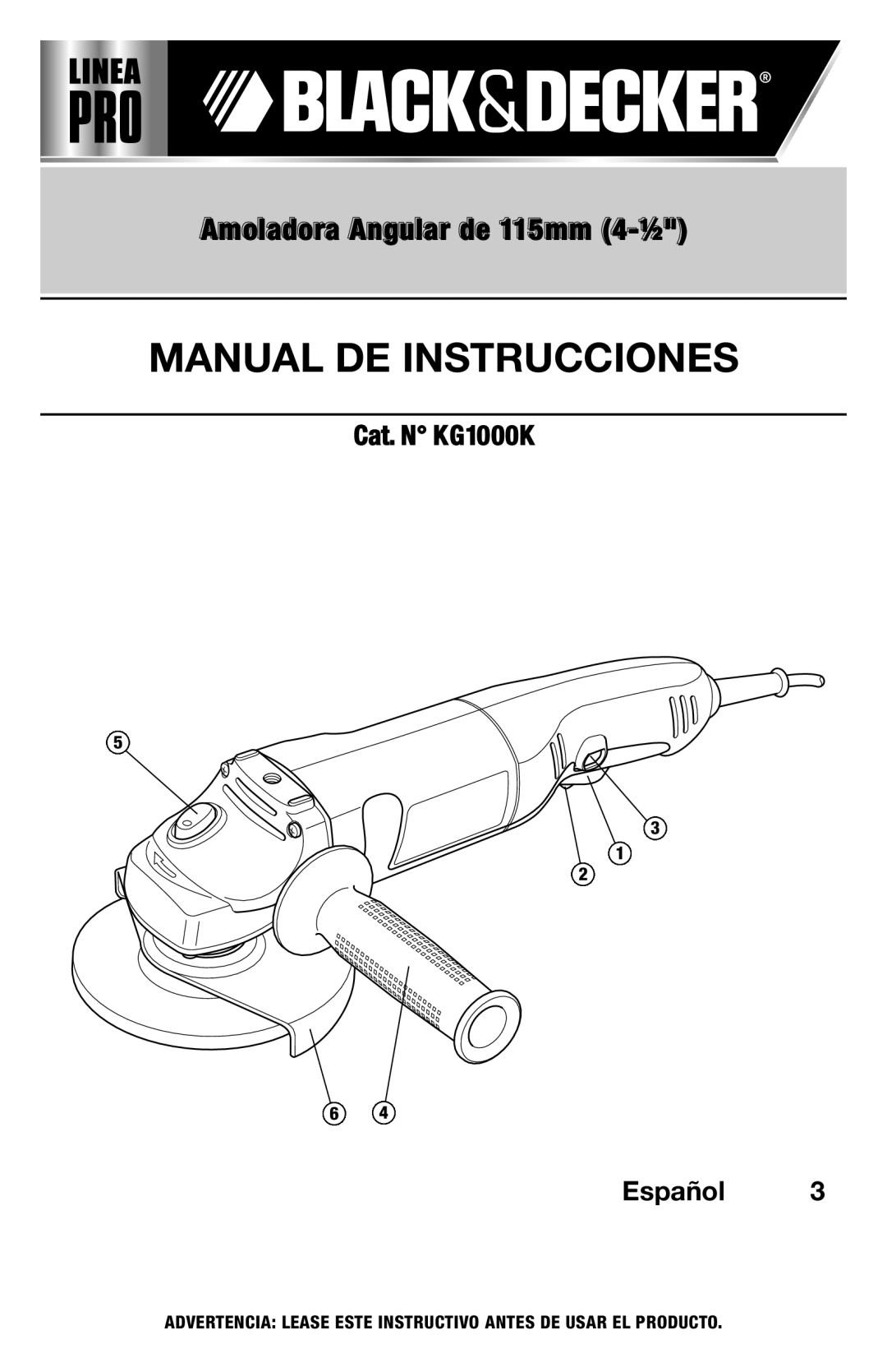 Black & Decker KG1000K manual Manual DE Instrucciones 