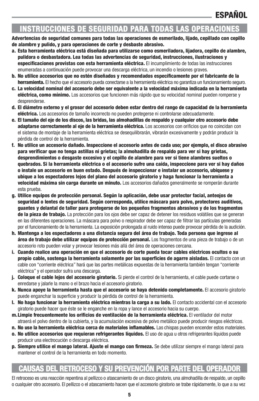 Black & Decker KG1000K manual Instrucciones DE Seguridad Para Todas LAS Operaciones 