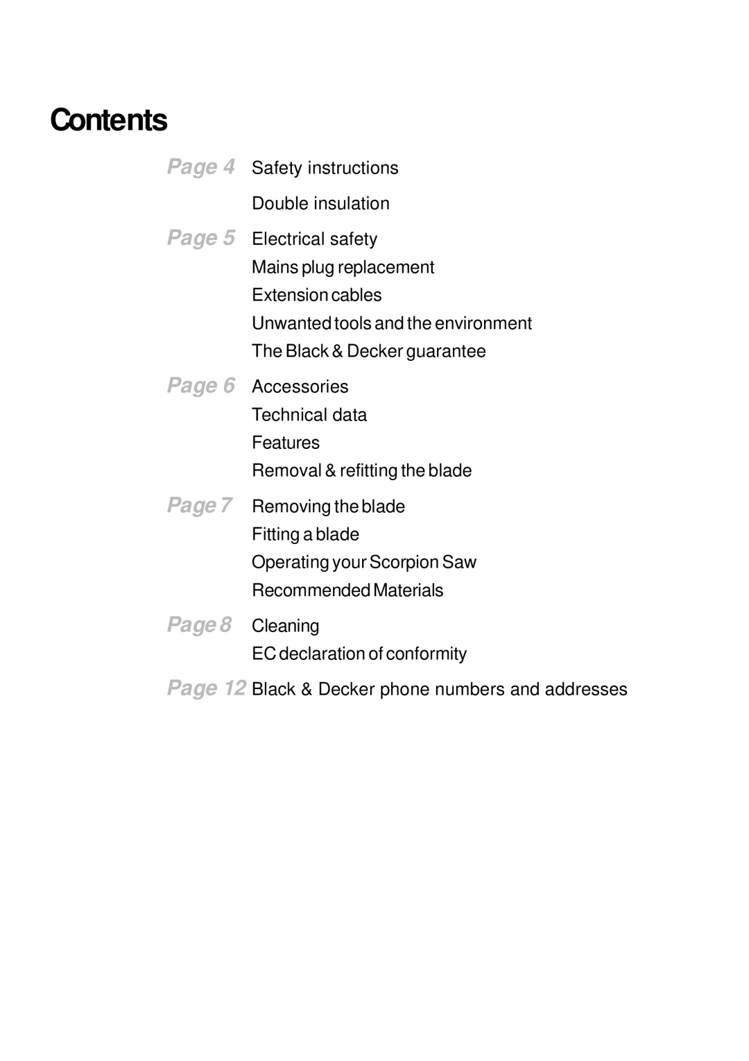 Black & Decker KS890GT manual Contents 