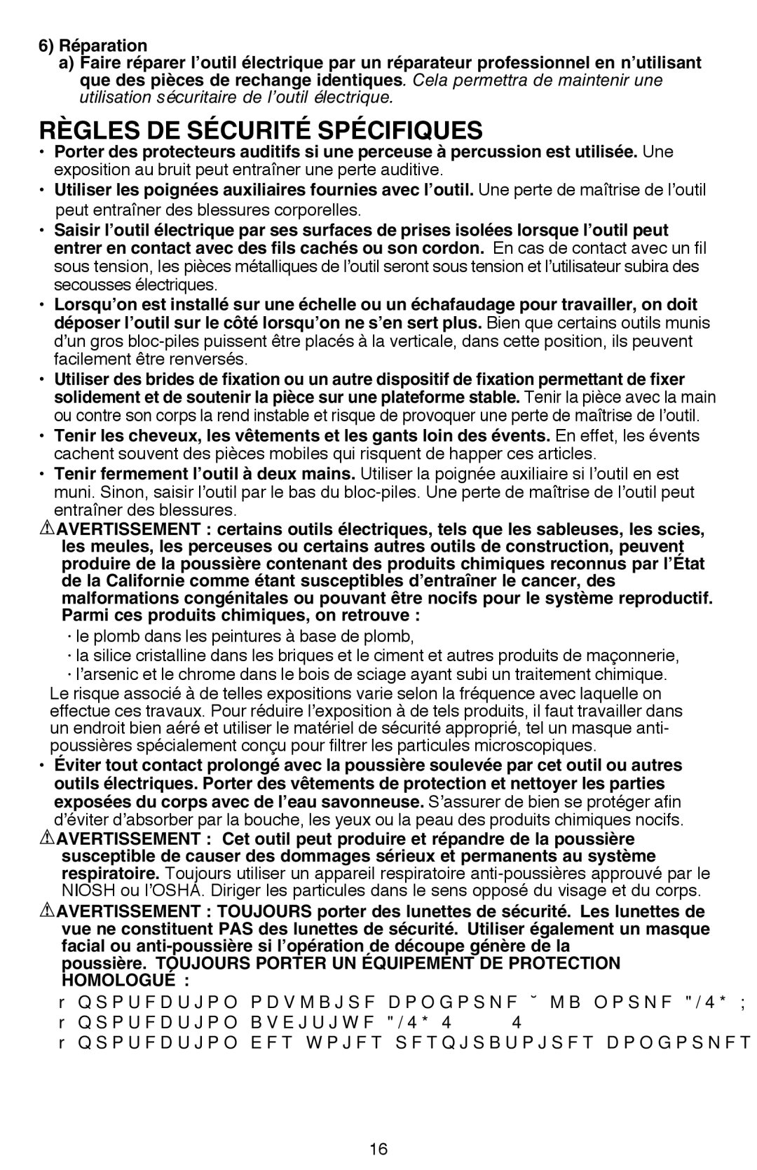 Black & Decker LDX112C instruction manual Règles de sécurité spécifiques 