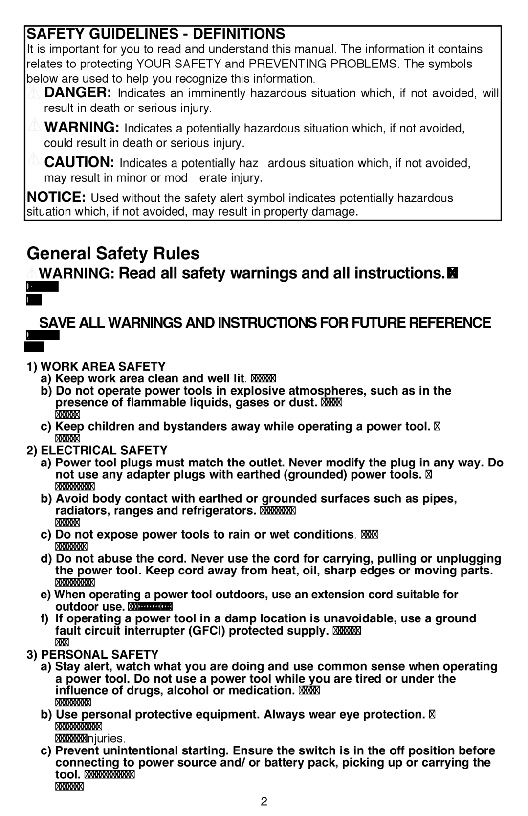 Black & Decker LDX112C instruction manual Safety Guidelines Definitions, Work Area Safety 