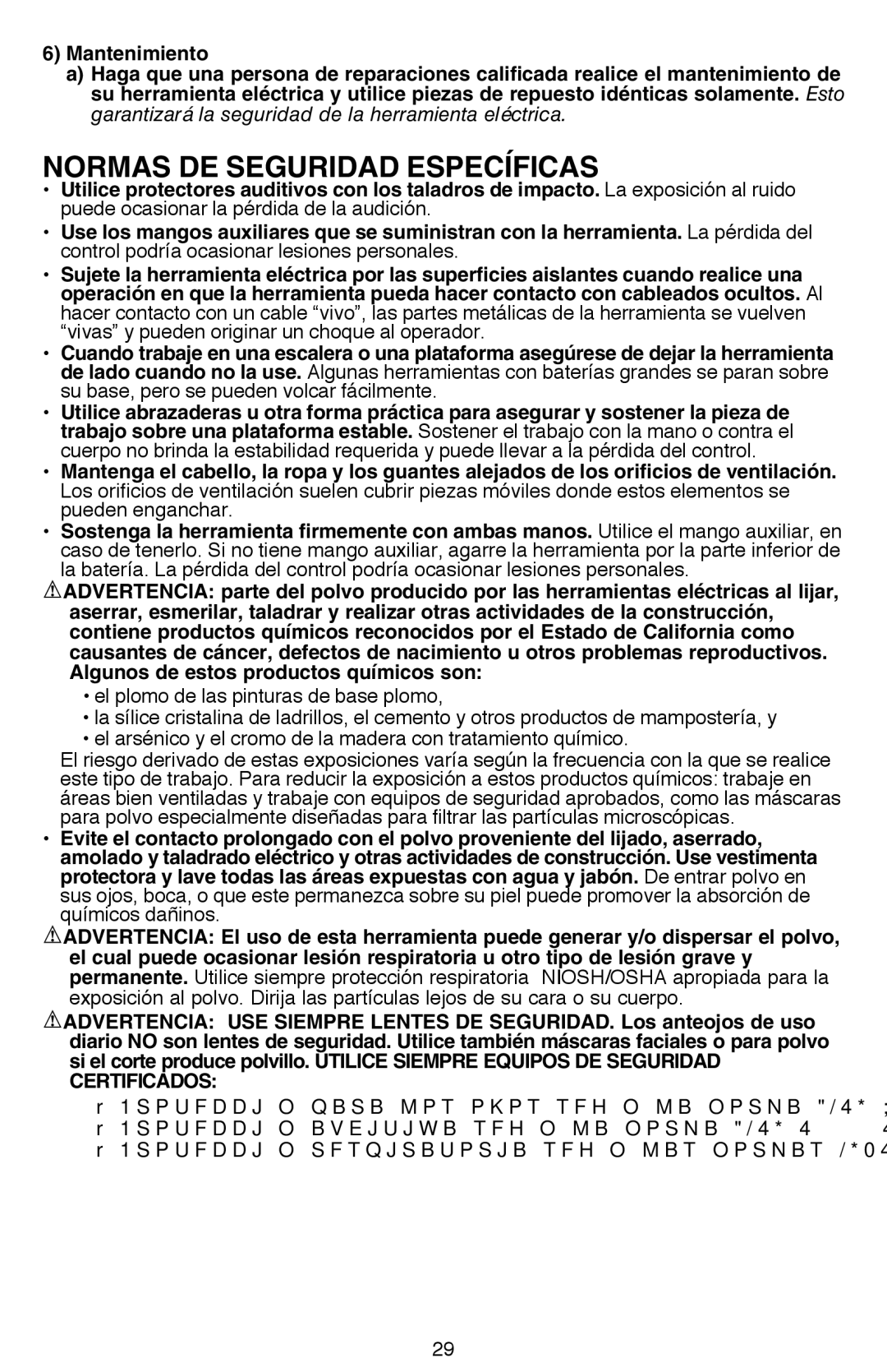 Black & Decker LDX112C instruction manual Normas de seguridad específicas 