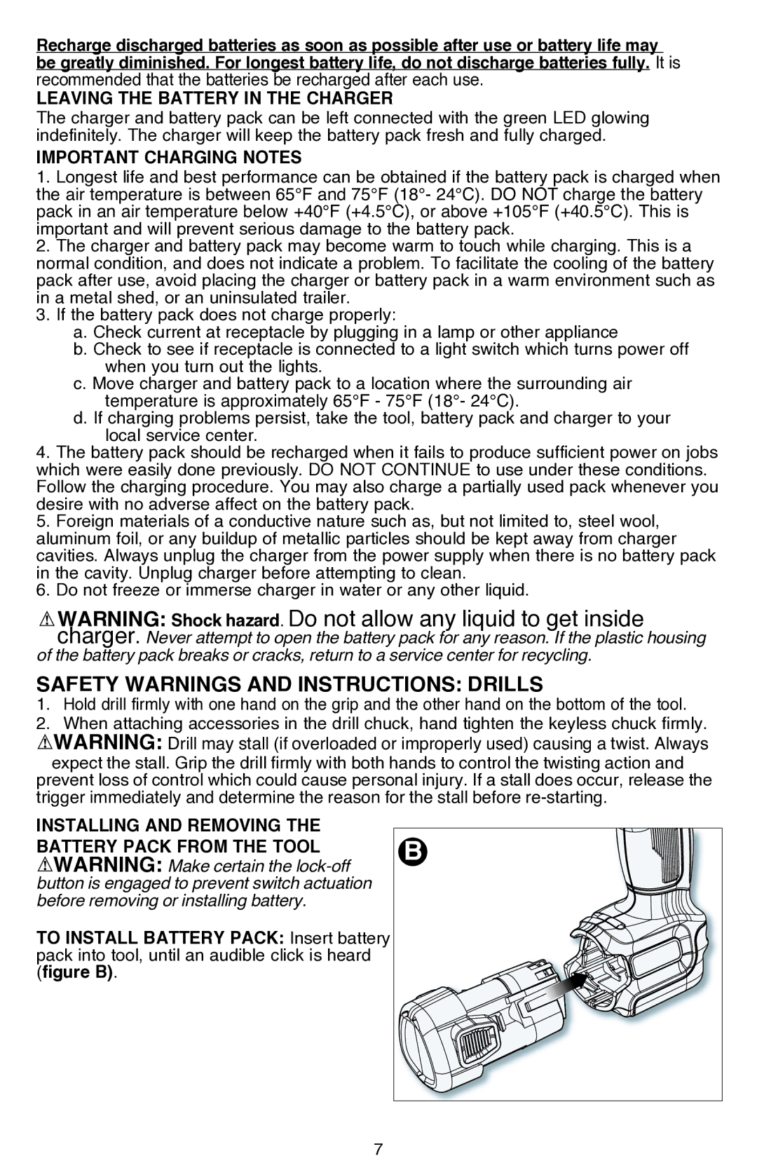 Black & Decker LDX112CR, LDX112C-2R instruction manual Safety Warnings and Instructions Drills, Important Charging Notes 