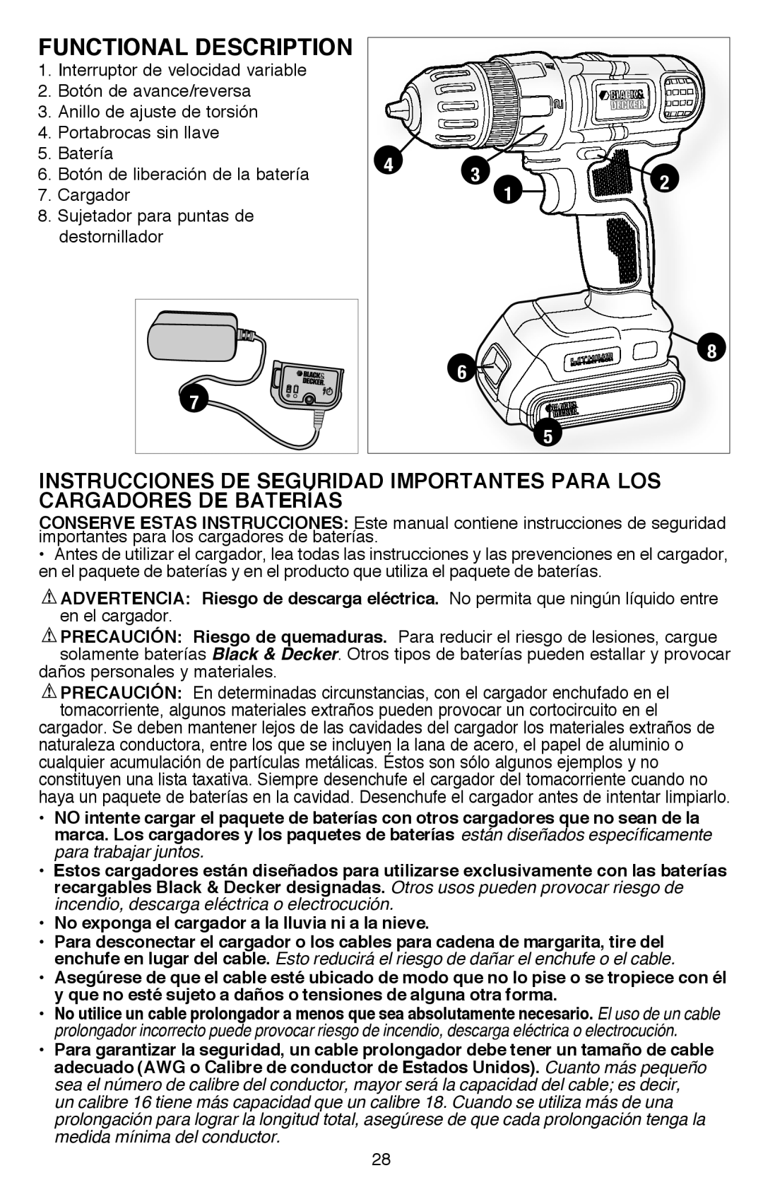 Black & Decker LDX120CR, LDX116 instruction manual Daños personales y materiales 