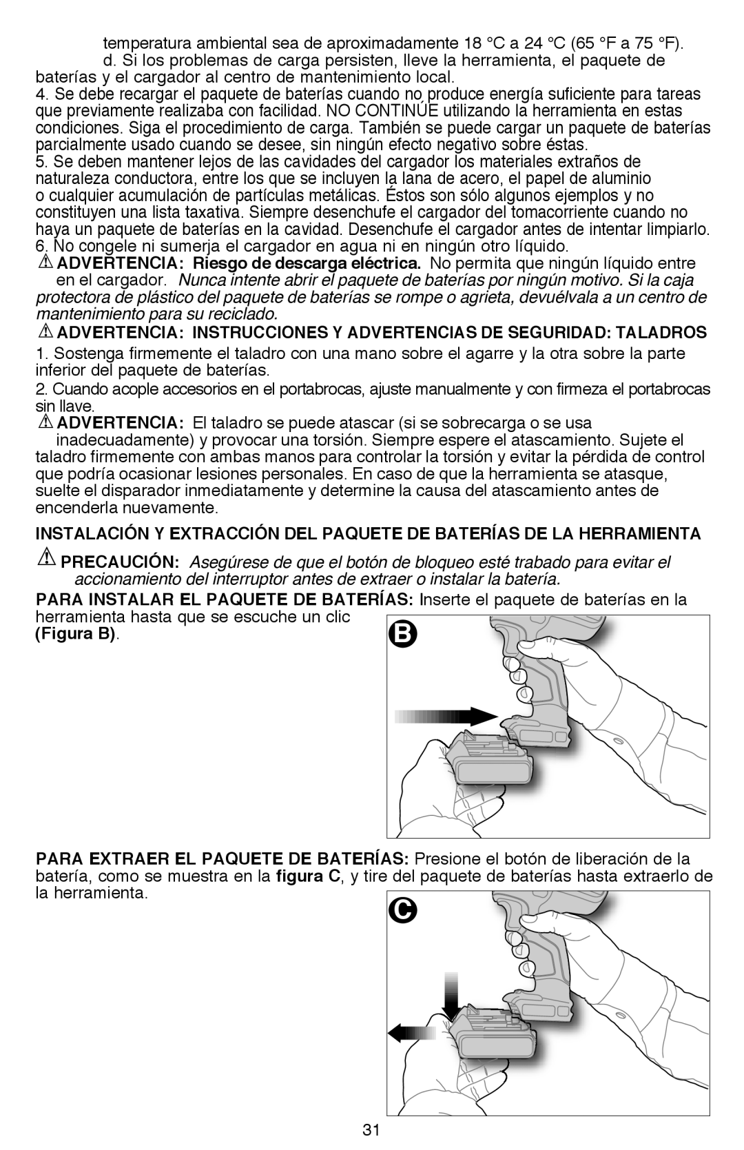 Black & Decker LDX120CR, LDX116 instruction manual Baterías y el cargador al centro de mantenimiento local, La herramienta 