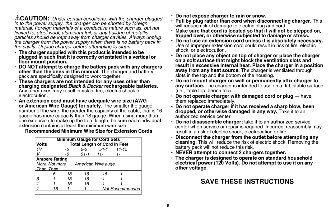 Black & Decker LGC120B instruction manual Ampere Rating 