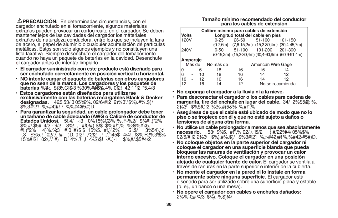 Black & Decker LGC120 El cargador suministradocon esteproductoestádiseñadopara, Lugar del cable. Esto reducirá el, Neces 