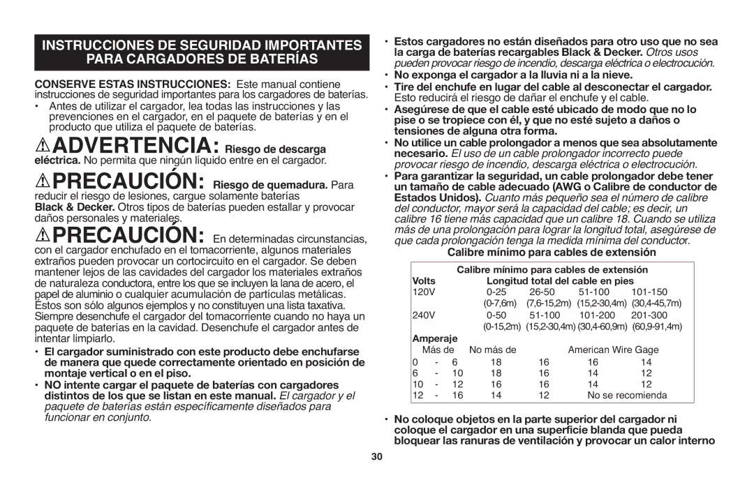 Black & Decker LHT120 Riesgo de quemadura. Para, Reducir el riesgo de lesiones, cargue solamente baterías 