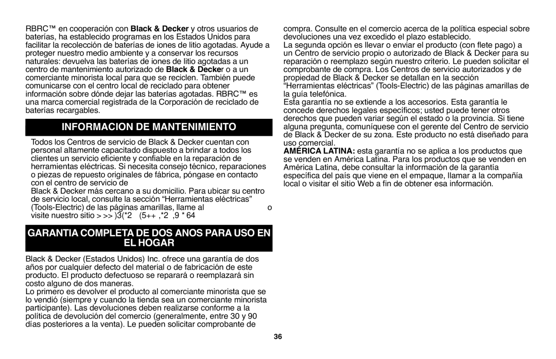 Black & Decker LHT120 instruction manual EL Hogar 