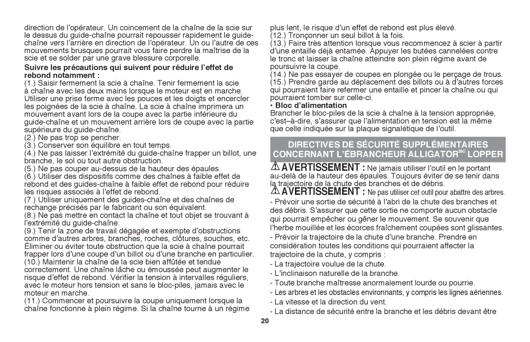 Black & Decker LLP120 instruction manual Bloc d’alimentation 