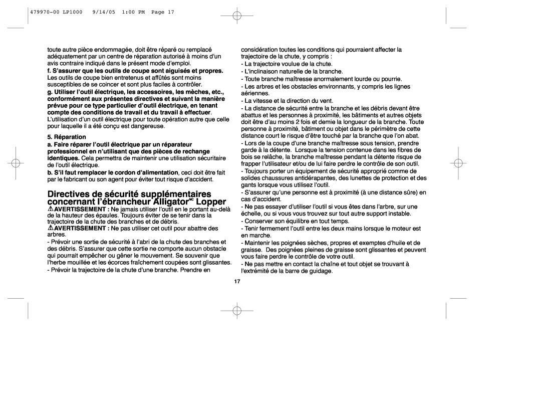 Black & Decker 479970-00, LP1000 instruction manual 5. Réparation 