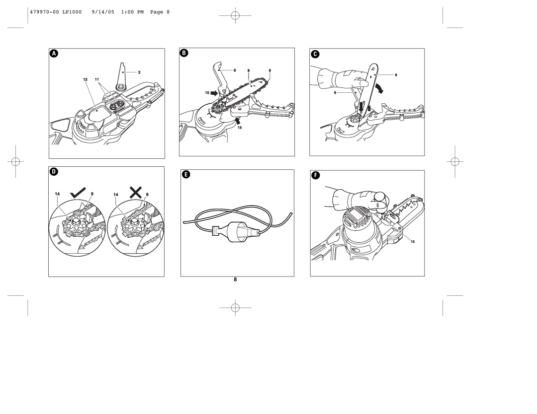 Black & Decker instruction manual 479970-00 LP1000, 9/14/05, 100 PM, Page 