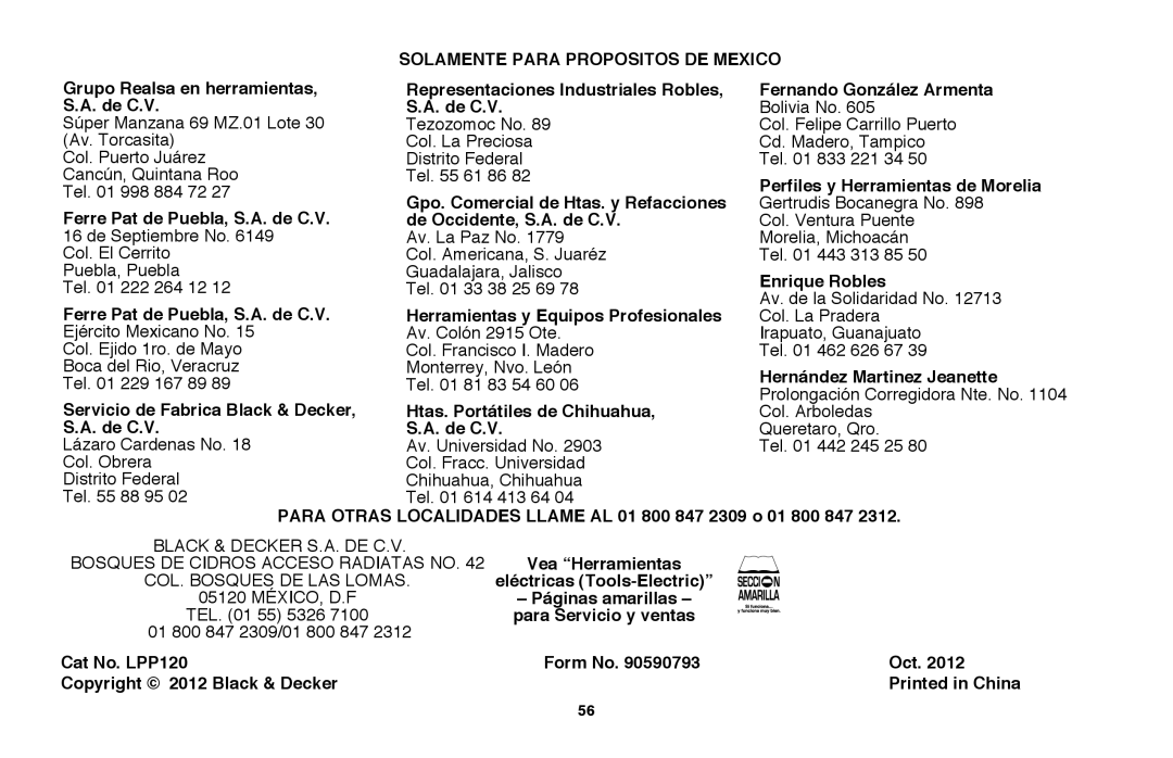 Black & Decker LPP120B Perfiles y Herramientas de Morelia, Gpo. Comercial de Htas. y Refacciones, Enrique Robles 