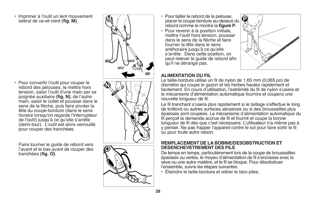 Black & Decker LST1018 instruction manual Alimentation DU FIL 