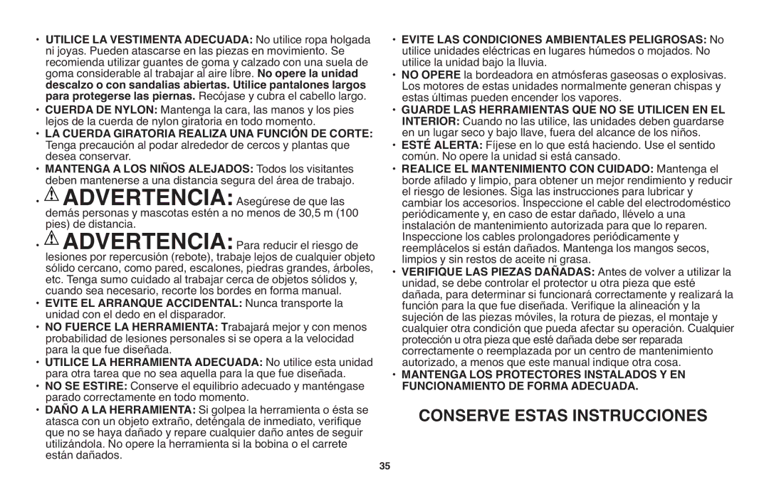 Black & Decker LST1018 instruction manual Conserve Estas Instrucciones 