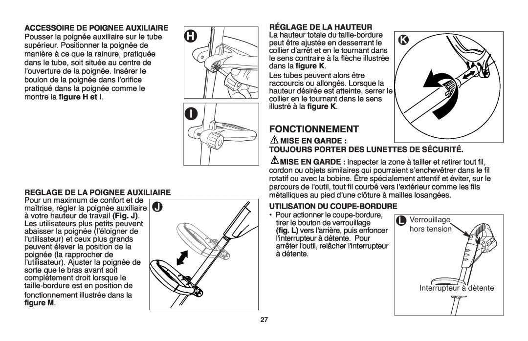 Black & Decker LST1018 instruction manual Fonctionnement 