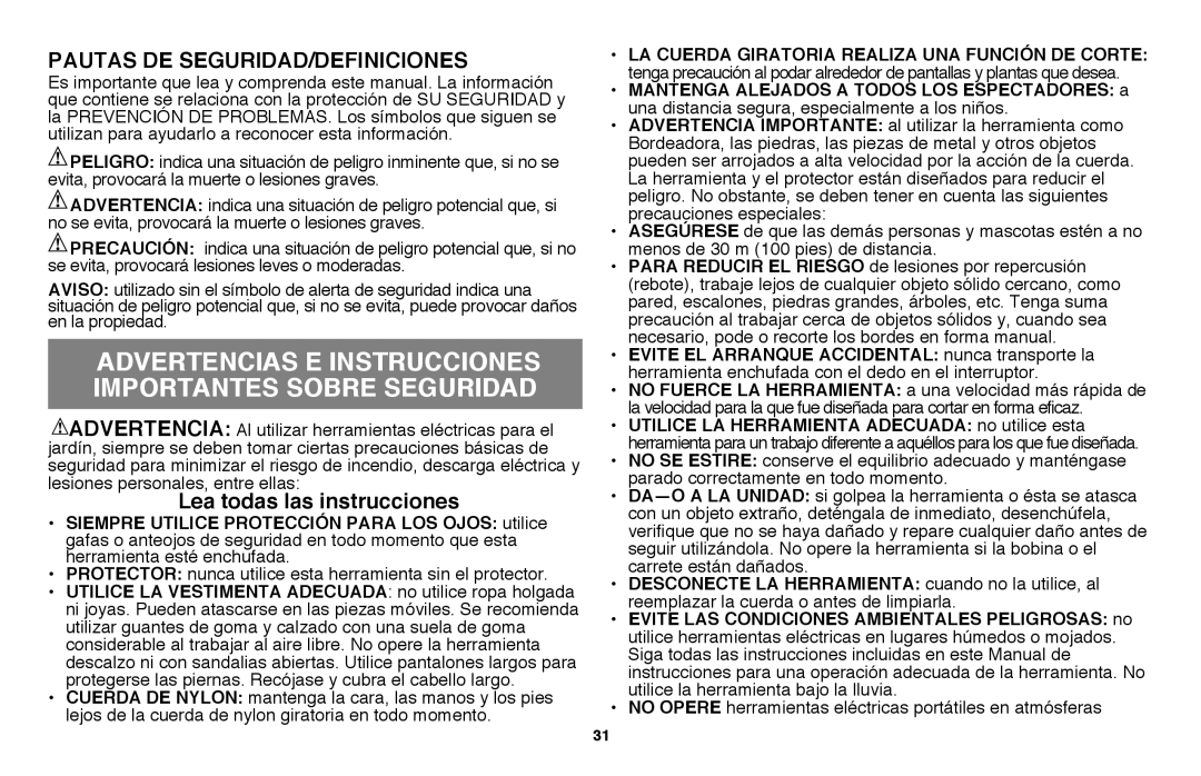 Black & Decker LST136 instruction manual Advertencias E Instrucciones Importantes Sobre Seguridad 