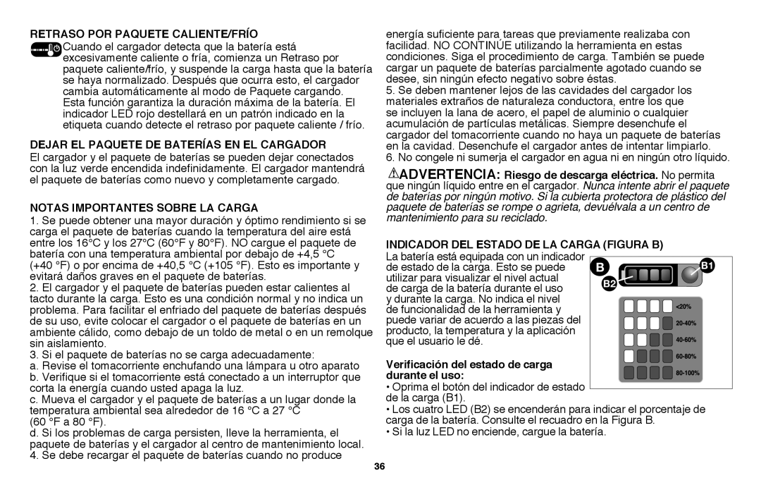 Black & Decker LST136 instruction manual Retraso por paquete caliente/frío, Dejar el paquete de baterías en el cargador 