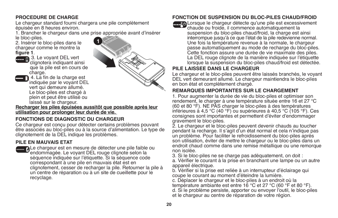 Black & Decker LST220 Pile Laissee Dans LE Chargeur, Remarques Importantes SUR LE Chargement, Pile EN Mauvais Etat 