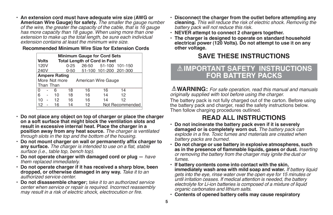 Black & Decker LST220 instruction manual For Battery Packs, Read ALL Instructions 