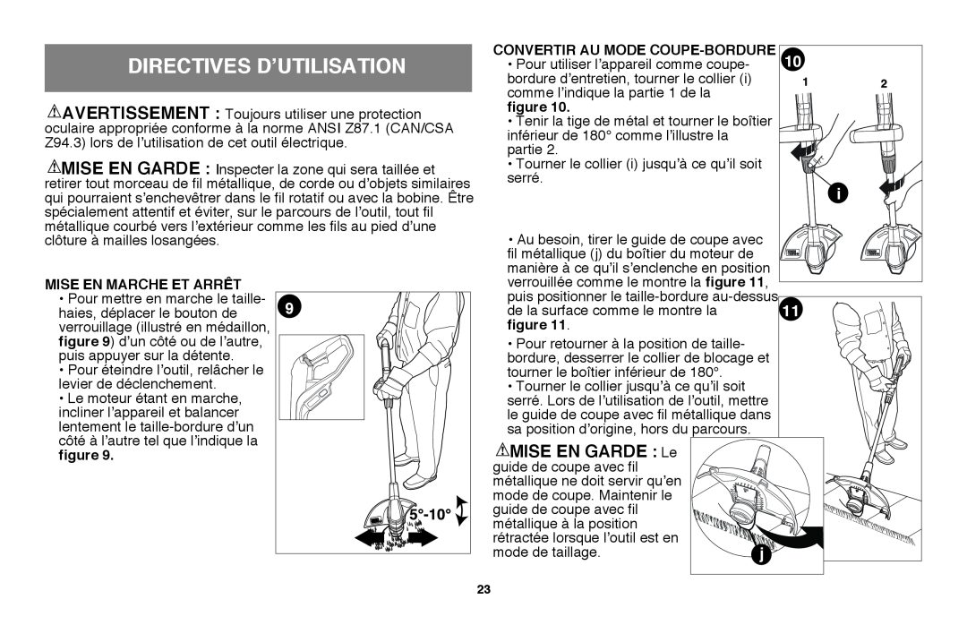 Black & Decker LST220 instruction manual directives d’utilisation, MISE EN GARDE Le 