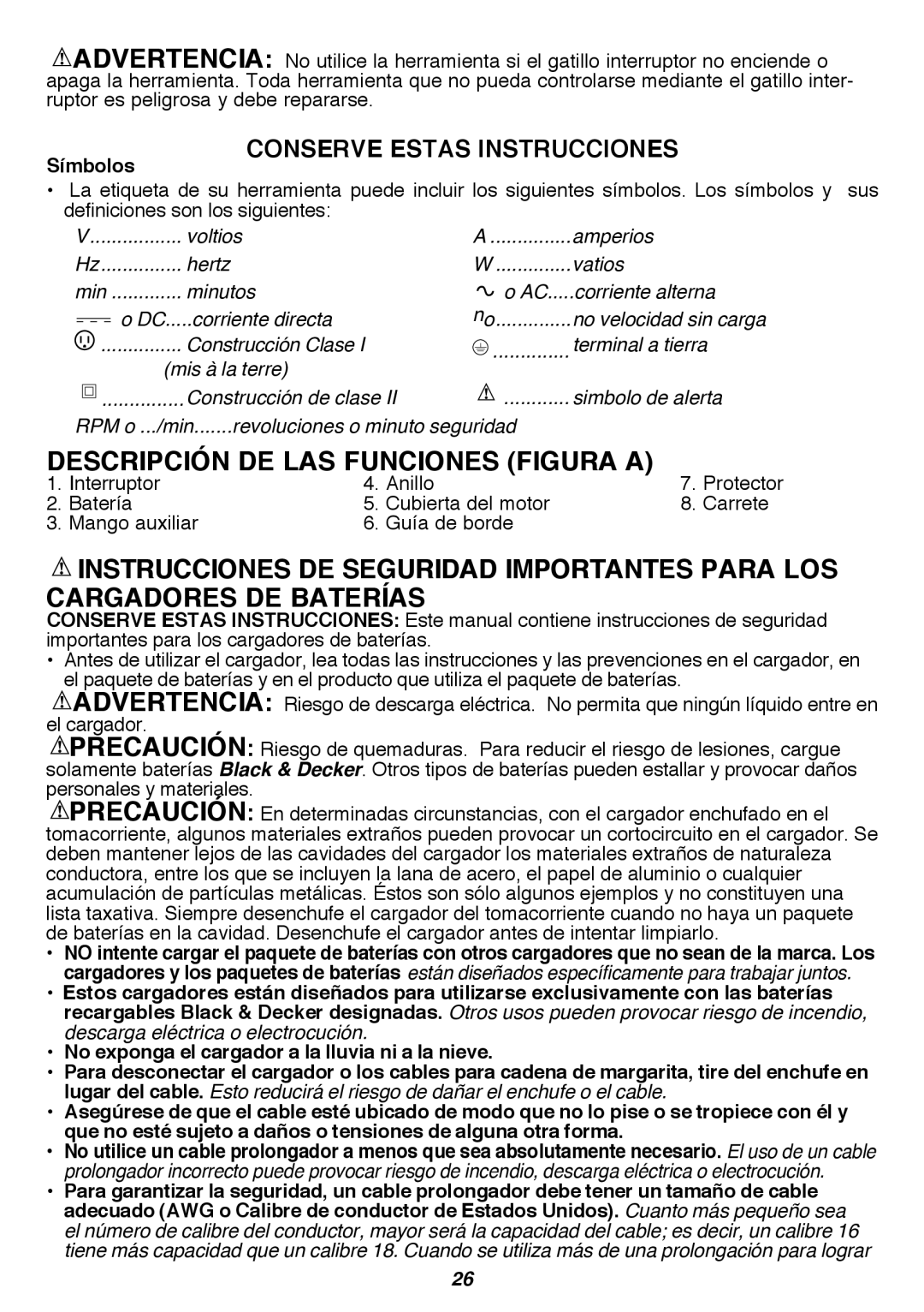 Black & Decker LST300R instruction manual Descripción DE LAS Funciones Figura a, Símbolos 