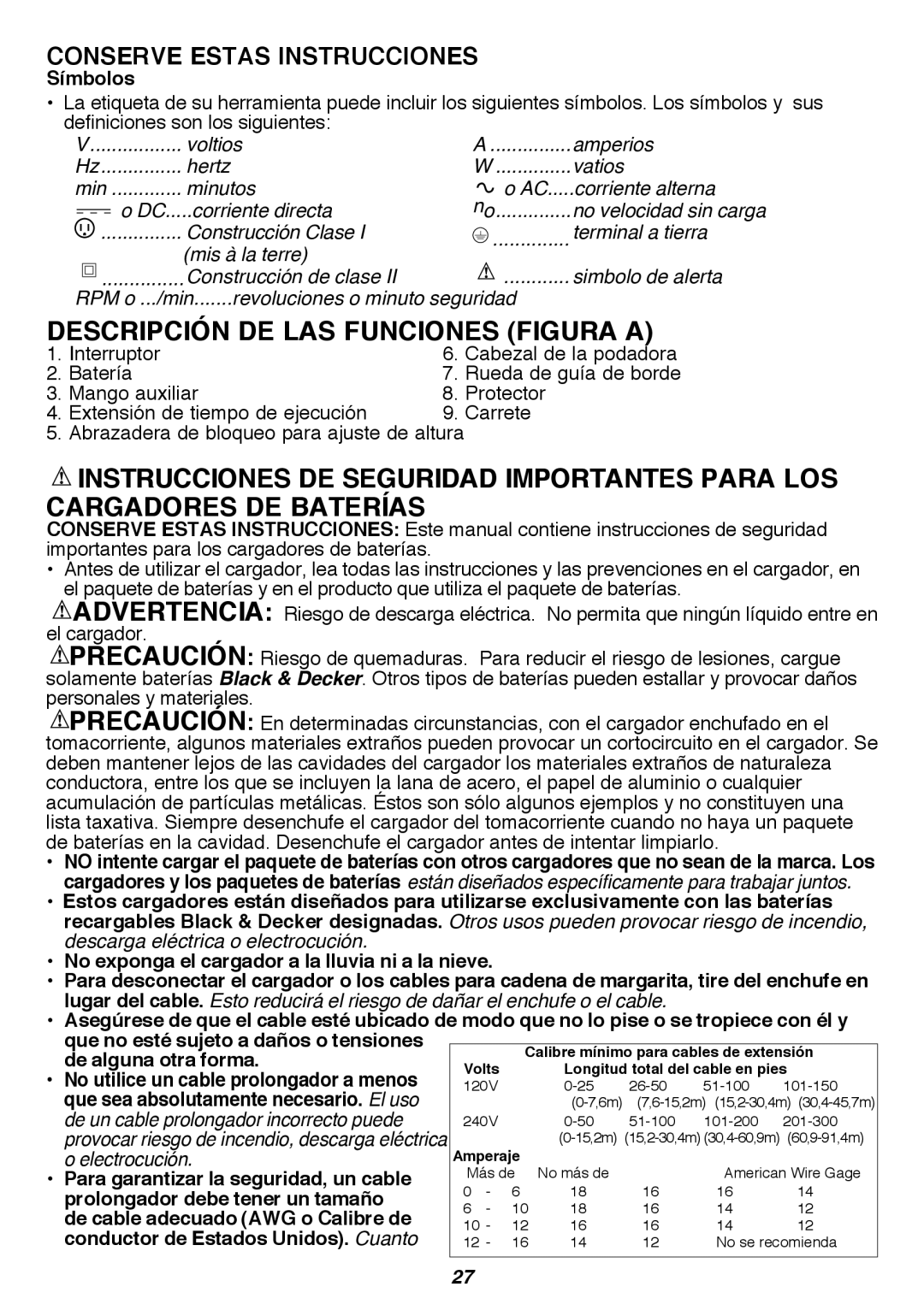 Black & Decker LST420 Descripción DE LAS Funciones Figura a, Instrucciones de seguridad importantes para los 