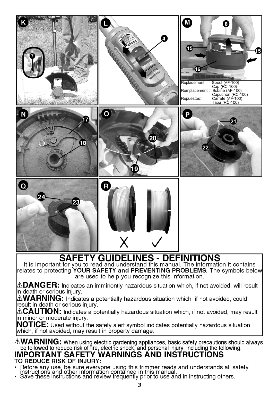Black & Decker LST420 instruction manual Safety Guidelines - Definitions, Important Safety Warnings And Instructions 