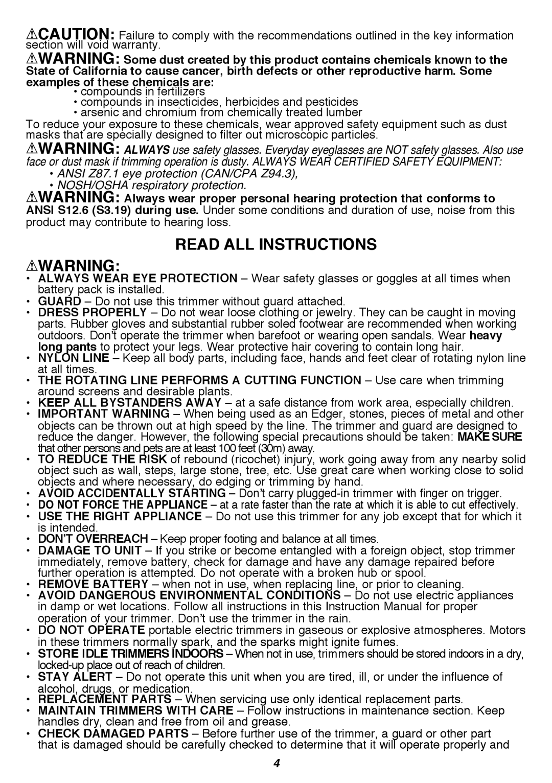 Black & Decker LST420 instruction manual Read All Instructions 