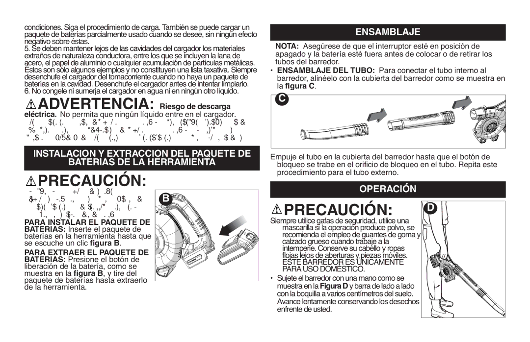 Black & Decker LSW20 instruction manual Precaución, Ensamblaje, Operación 