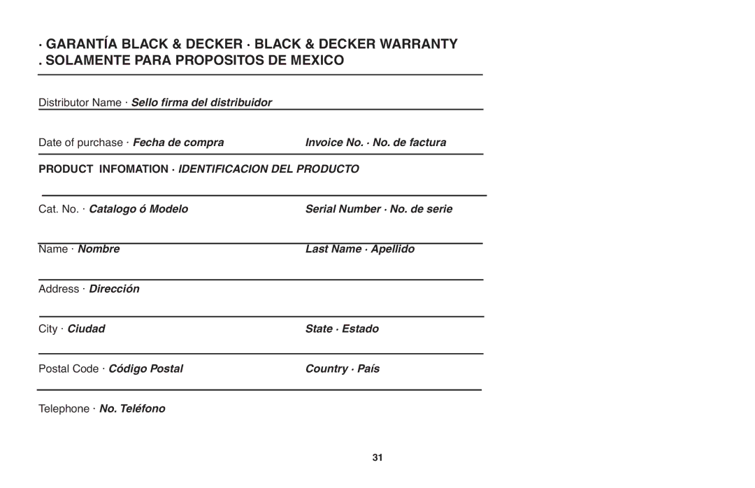 Black & Decker LSW20 instruction manual Product Infomation · Identificacion DEL Producto 