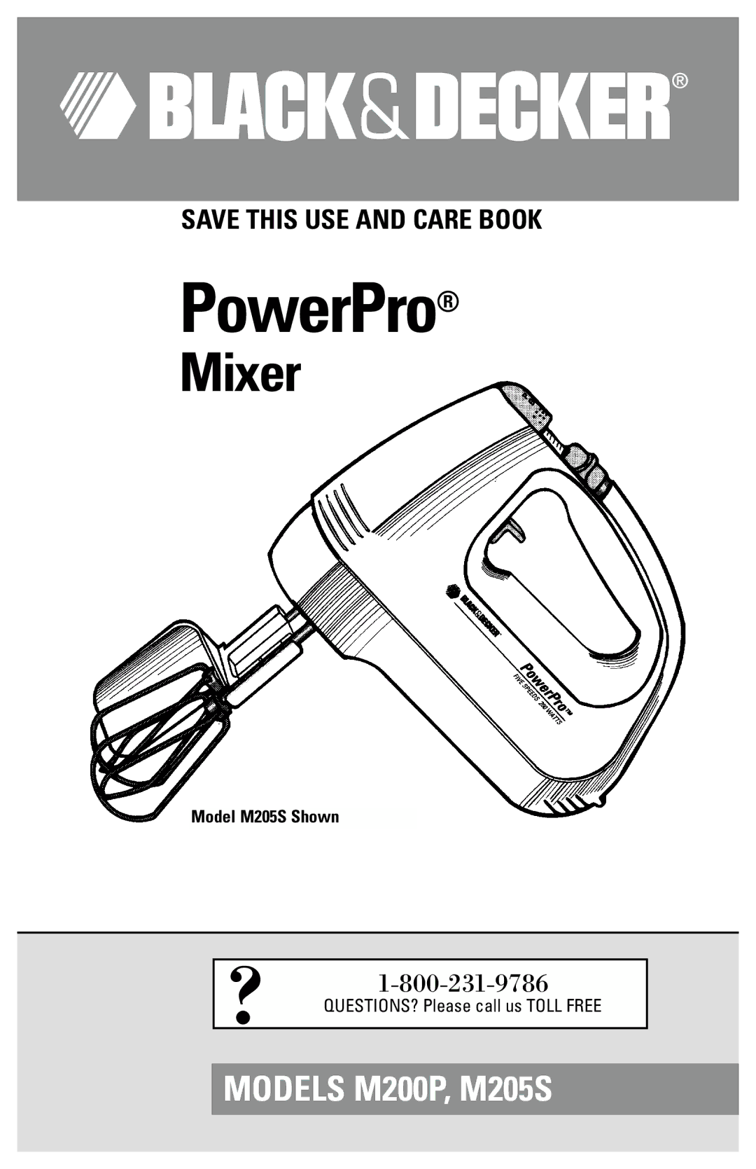 Black & Decker M205S, M200P manual PowerPro 