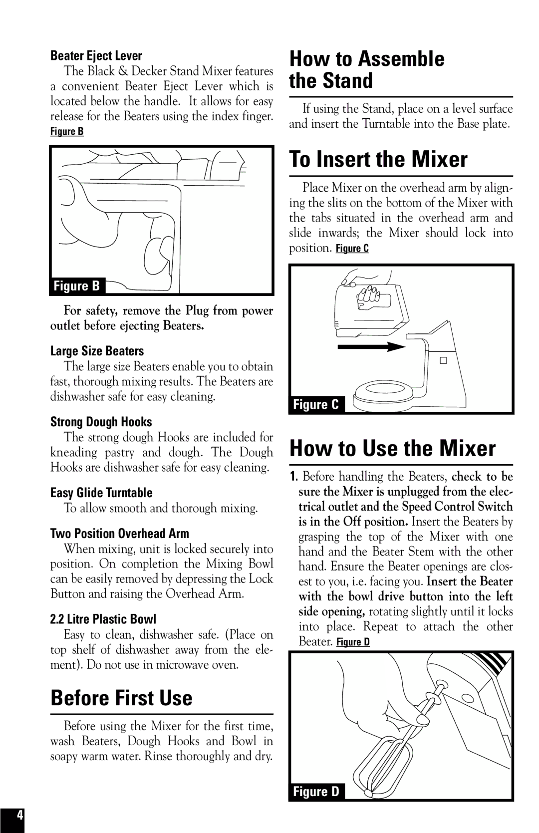 Black & Decker M275 manual Before First Use, How to Assemble the Stand 