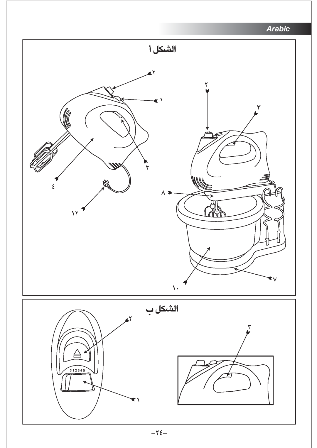 Black & Decker M300 manual √ AJq∞«, » AJq∞«, Arabic, 0 1 2 3 4 