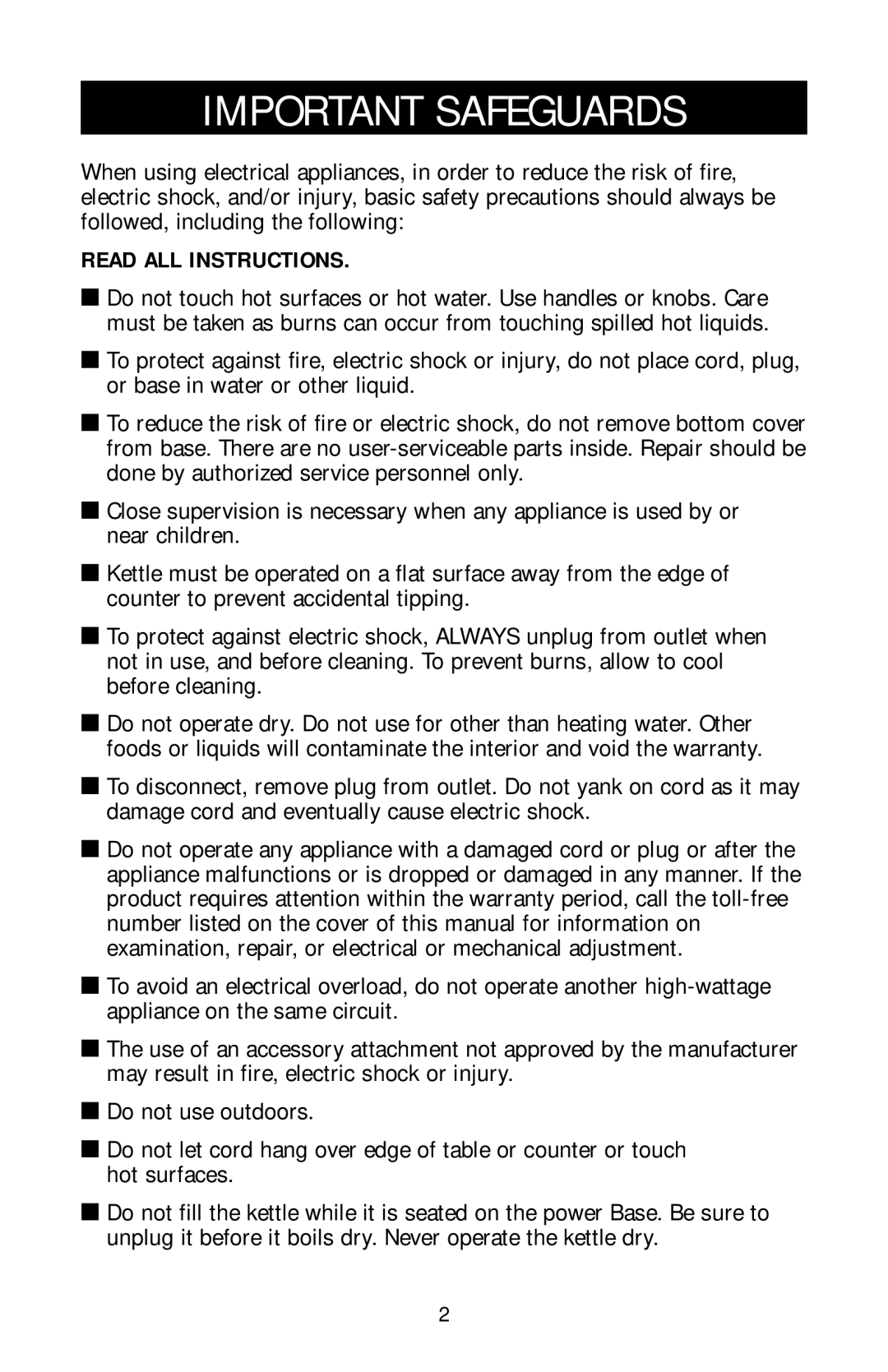 Black & Decker MDG550 owner manual Important Safeguards, Read ALL Instructions 