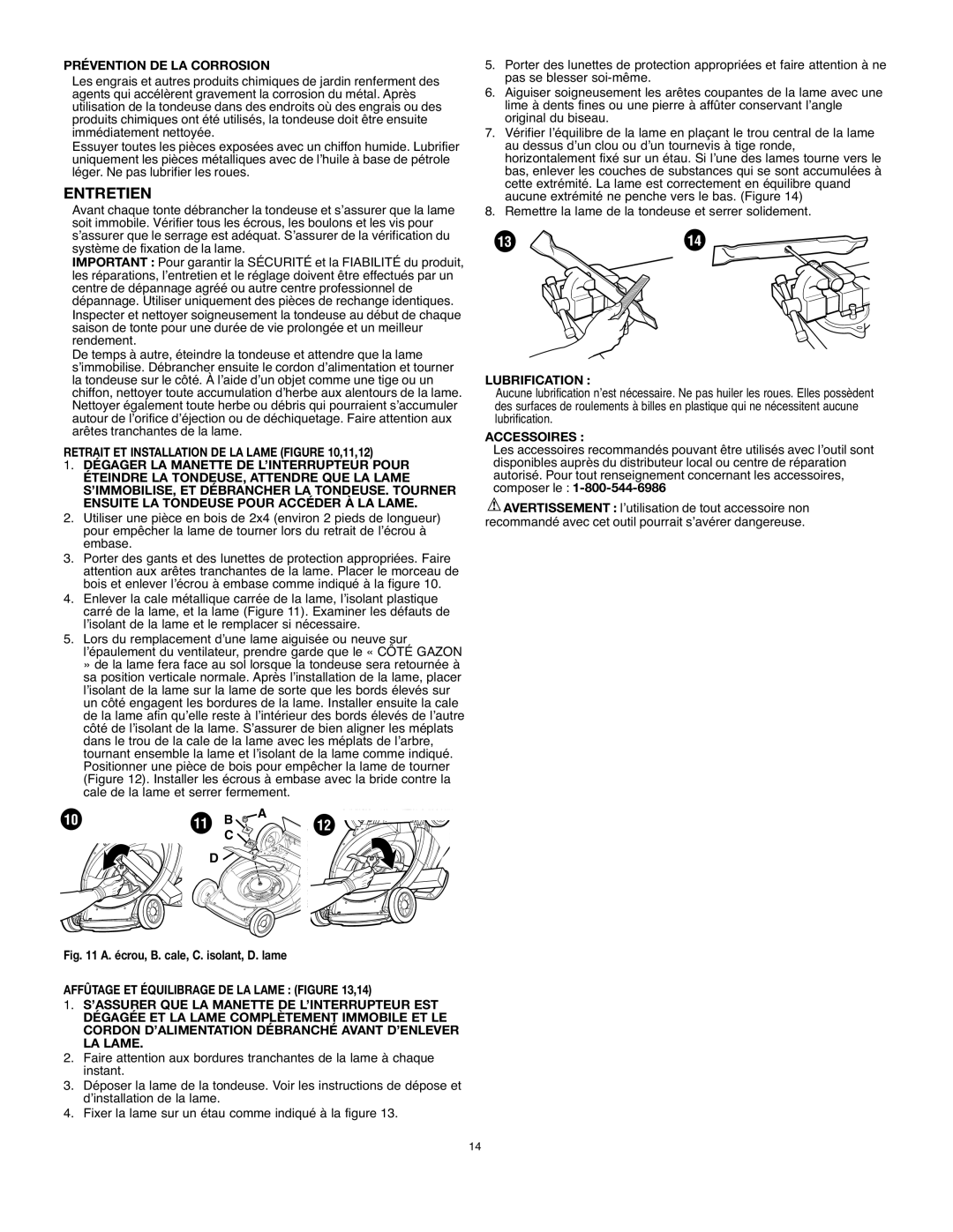 Black & Decker mm275 instruction manual Entretien, Prévention DE LA Corrosion, Lubrification, Accessoires 