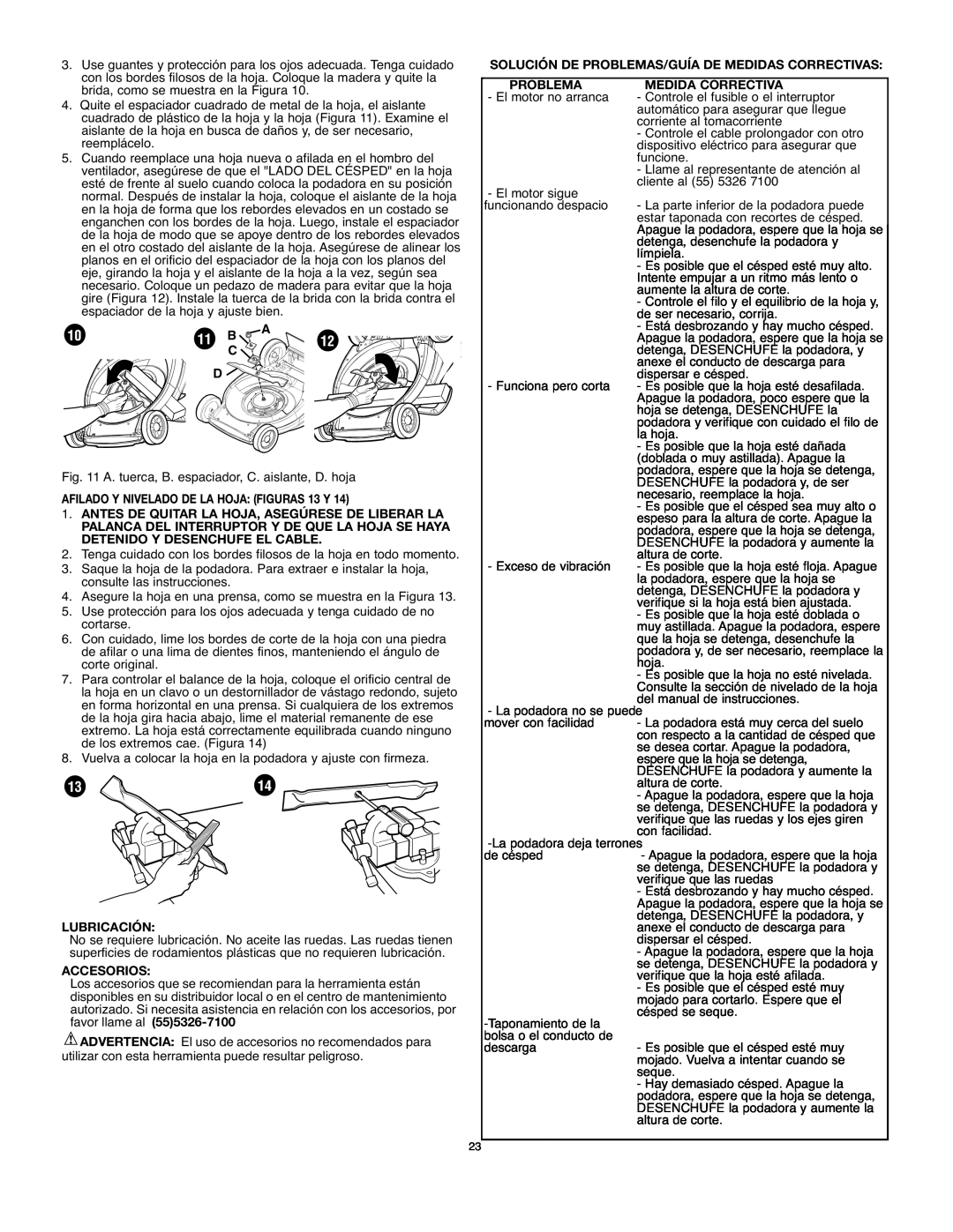 Black & Decker mm275 instruction manual 11 B, AFILADO Y NIVELADO DE LA HOJA FIGURAS 13 Y, Lubricación, Accesorios 