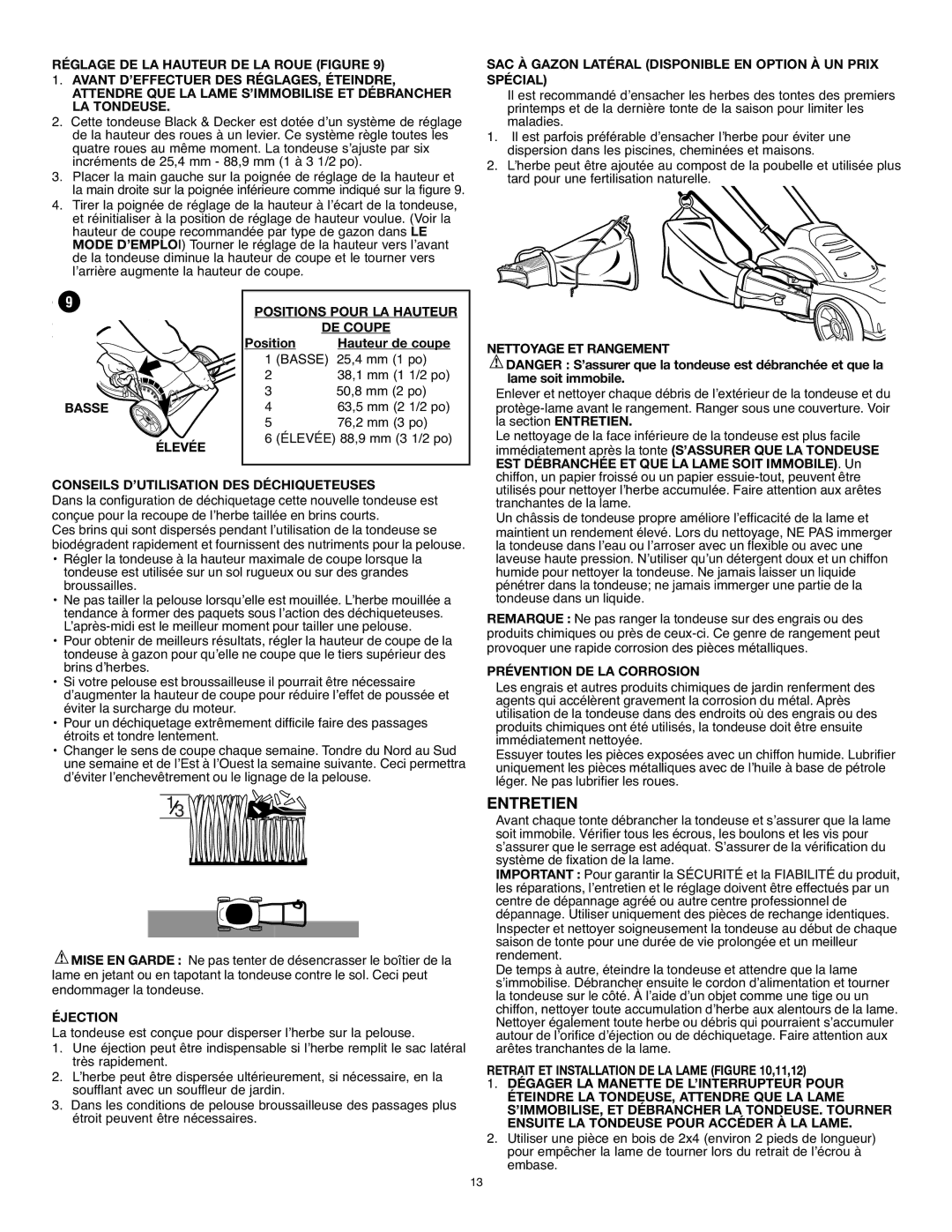 Black & Decker MM575 instruction manual Entretien 