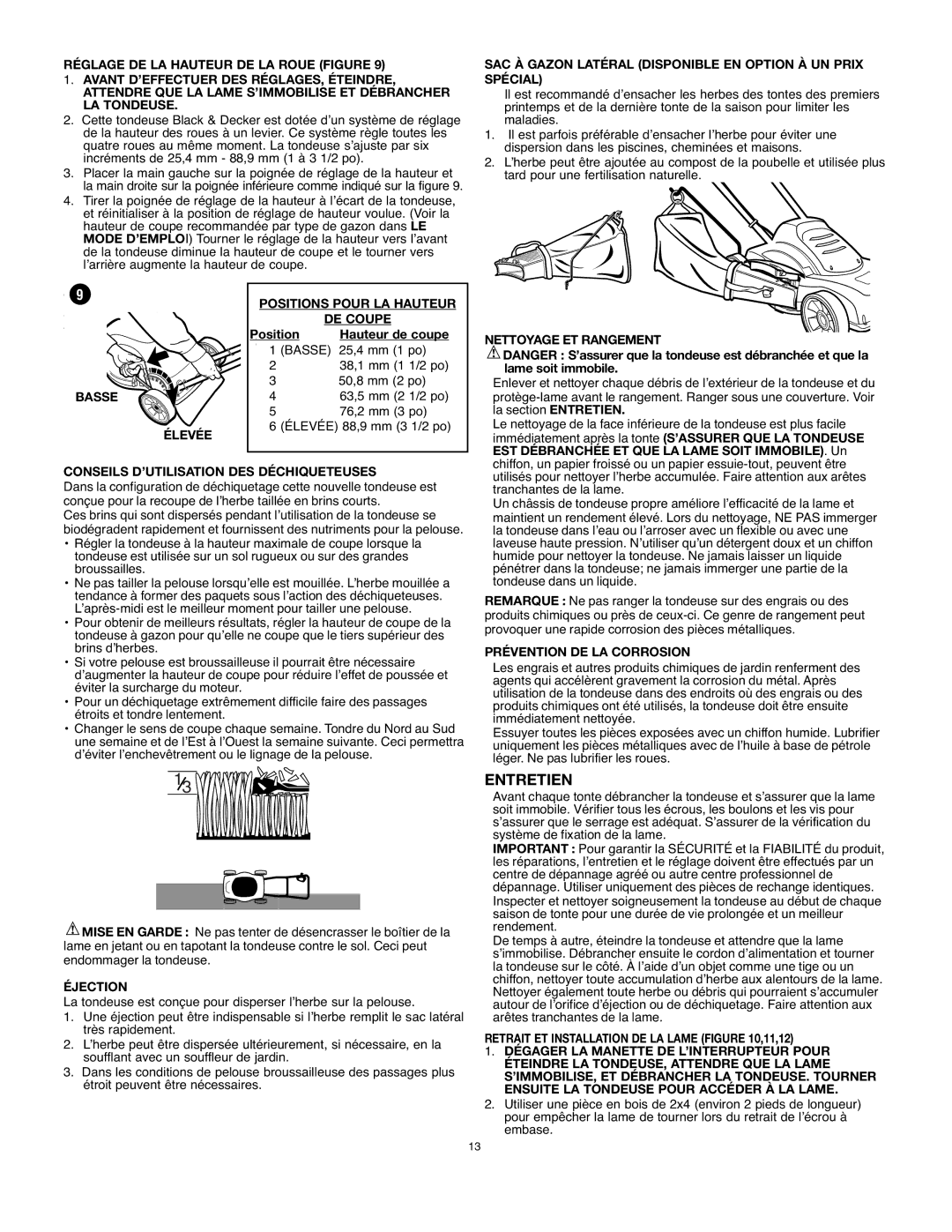 Black & Decker MM575 instruction manual Entretien 