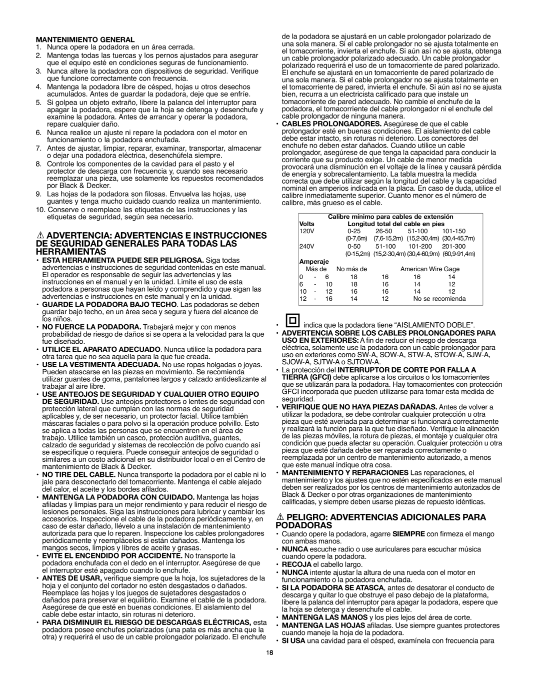 Black & Decker MM575 instruction manual Peligro Advertencias Adicionales Para Podadoras 