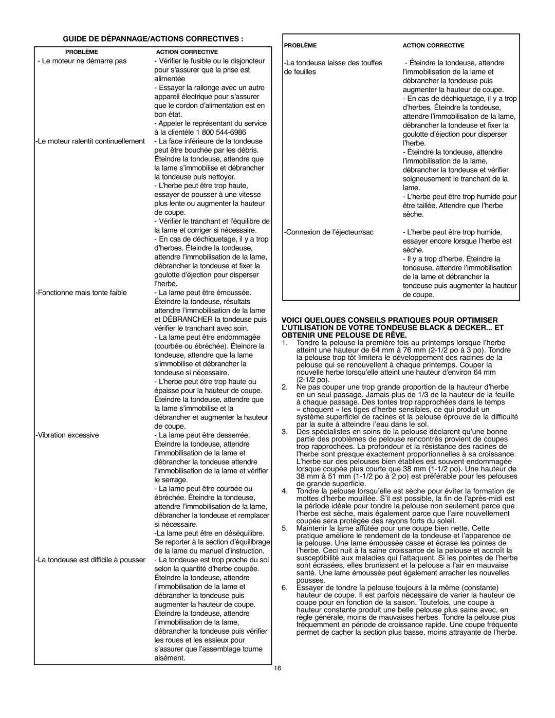 Black & Decker MM675 instruction manual Guide DE DÉPANNAGE/ACTIONS Correctives 