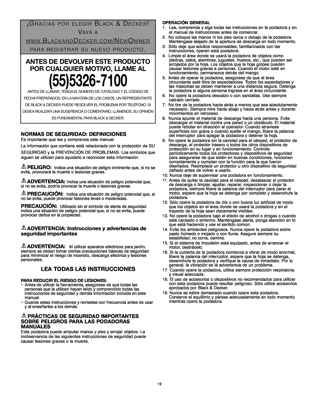Black & Decker MM675 instruction manual Lea Todas Las Instrucciones, ¡Gracias Por Elegir Black & Decker Vaya A, 555326-7100 