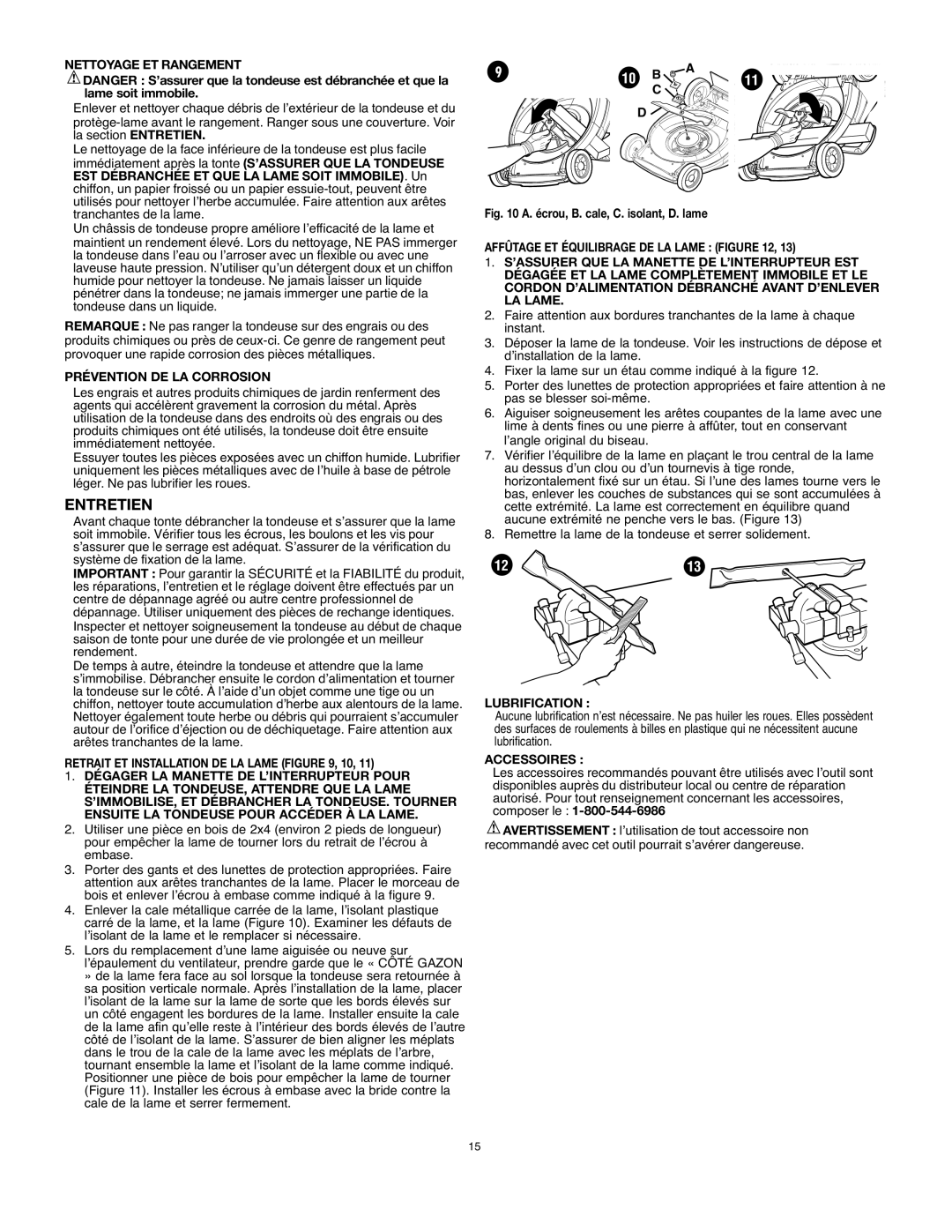 Black & Decker MM875 Entretien, Nettoyage ET Rangement, Prévention DE LA Corrosion, Lubrification, Accessoires 