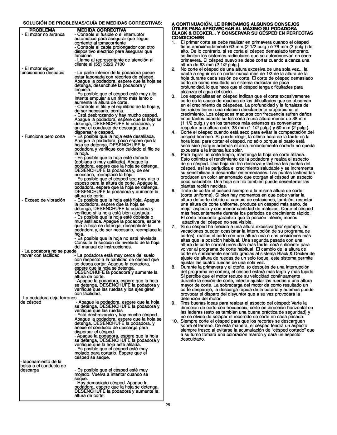 Black & Decker MM875 instruction manual Solución De Problemas/Guía De Medidas Correctivas Medida Correctiva 