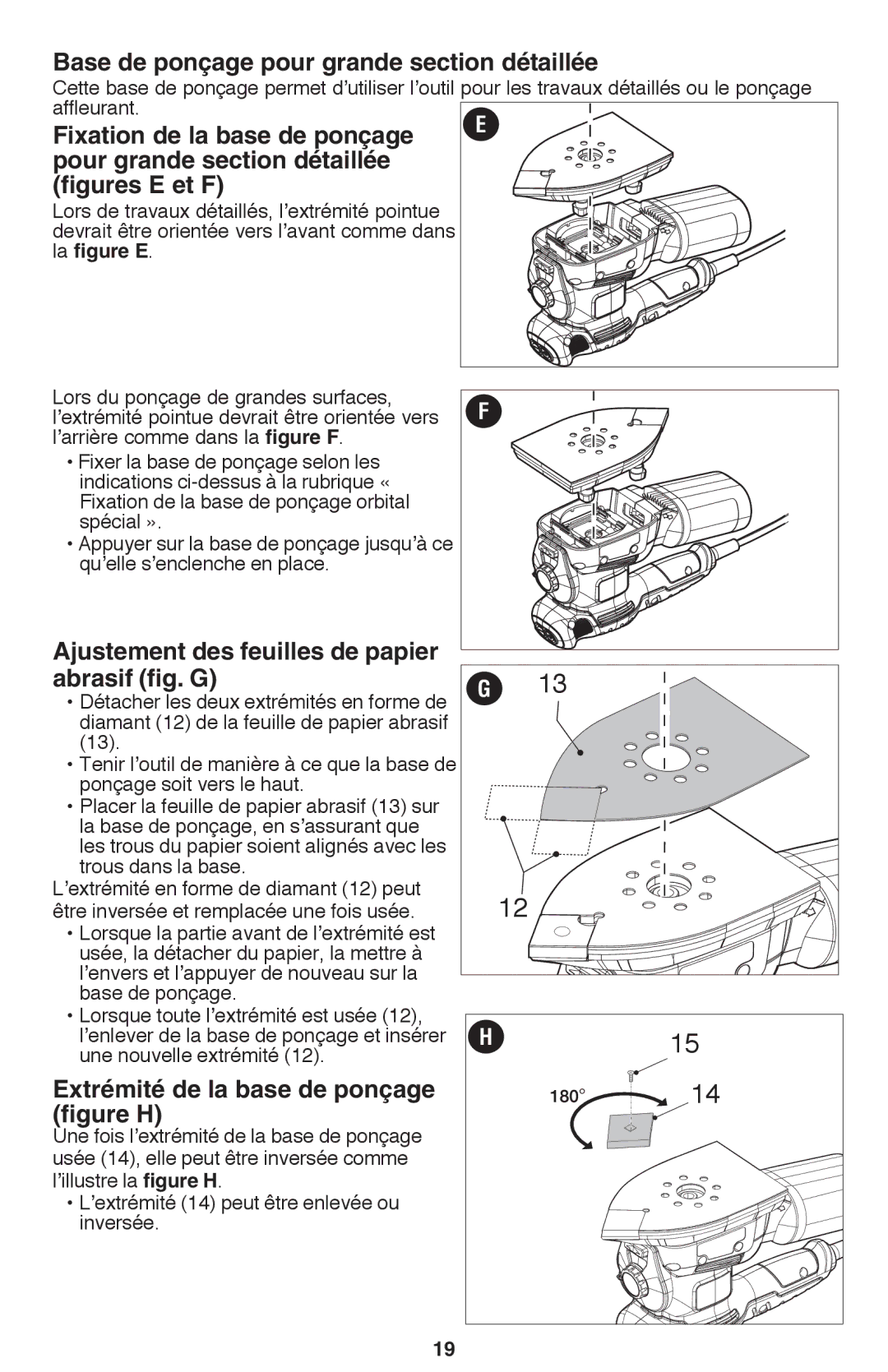 Black & Decker MS2000 Base de ponçage pour grande section détaillée, Ajustement des feuilles de papier Abrasif fig 