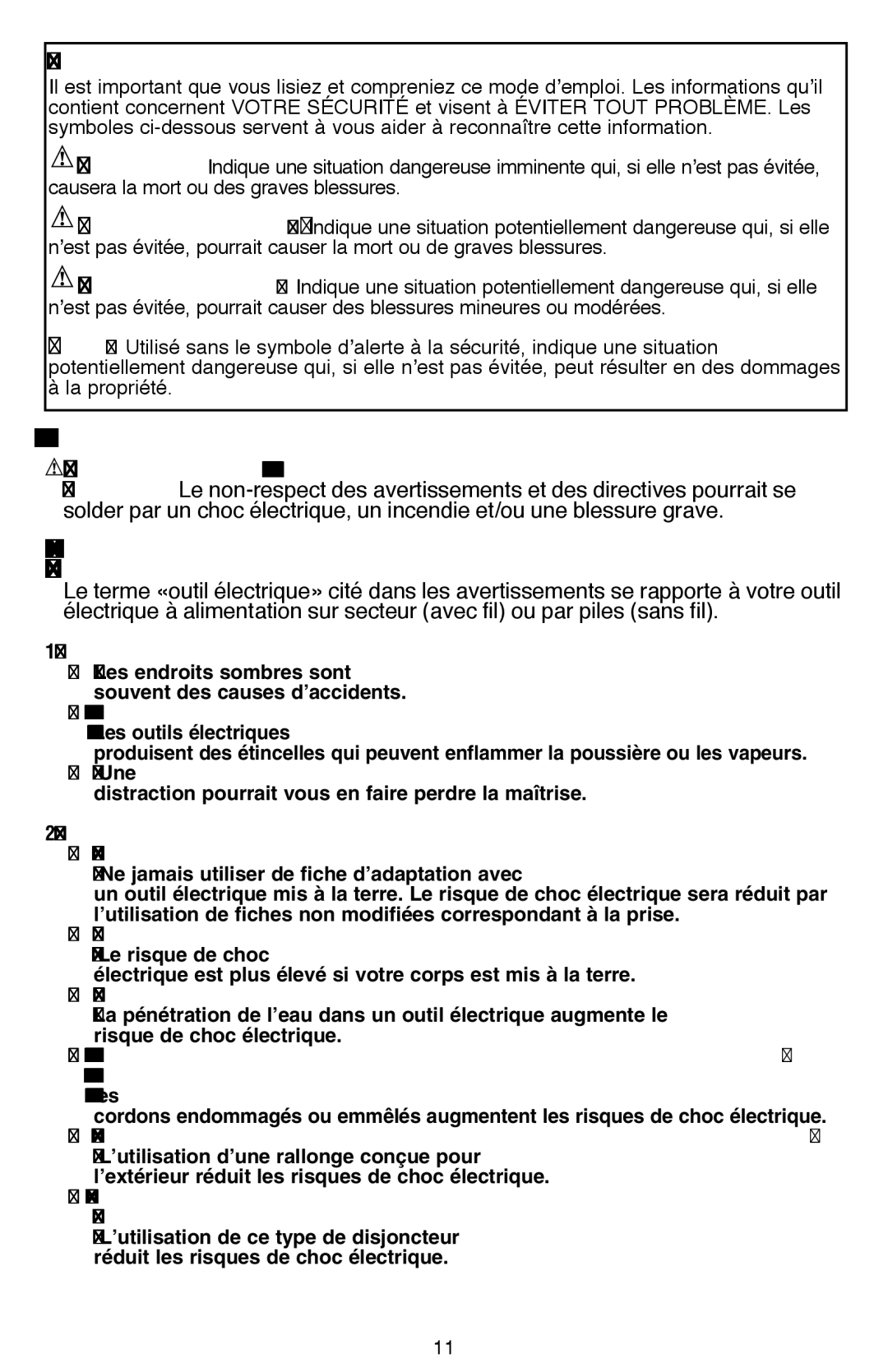 Black & Decker MS800B instruction manual Lignes directrices en matière de sécurité définitions 