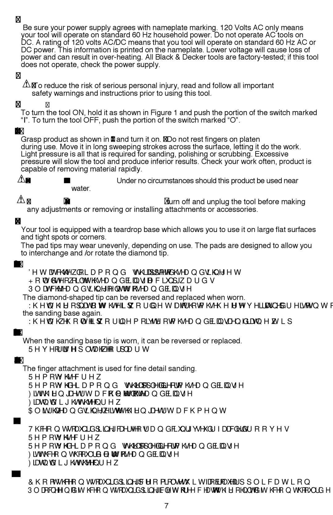 Black & Decker MS800B Motor, Operating Instructions Switch, Operation Figure, Detail Sanding, Fitting sanding sheets Fig 